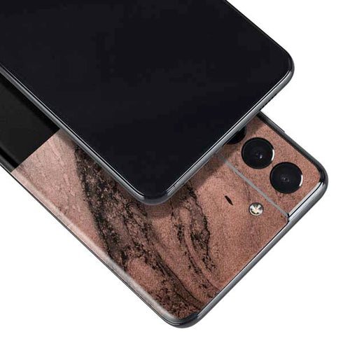 Rose Gold and Black Marble Galaxy S21 5G Skin