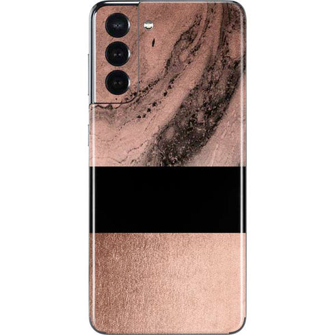 Rose Gold and Black Marble Galaxy S21 5G Skin