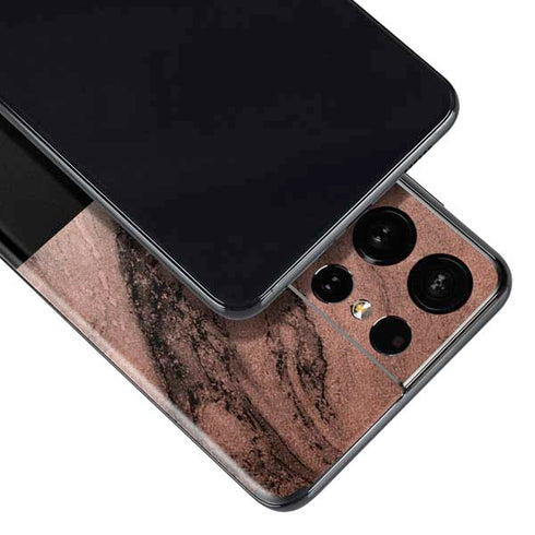 Rose Gold and Black Marble Galaxy S21 Ultra 5G Skin