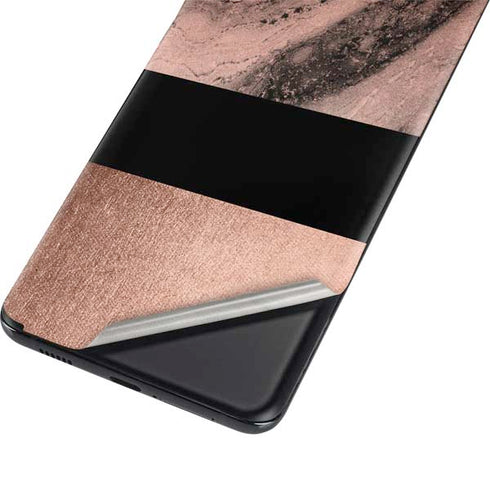 Rose Gold and Black Marble Galaxy S21 Ultra 5G Skin