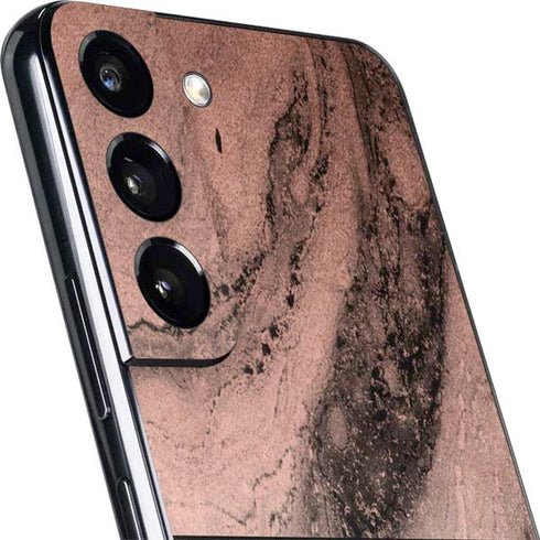 Rose Gold and Black Marble Galaxy S22 Plus Skin