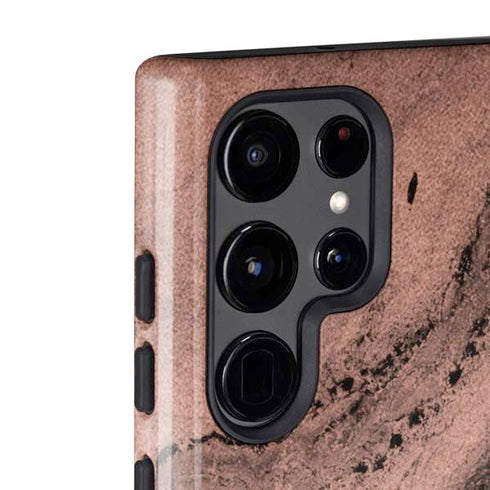 Rose Gold and Black Marble Galaxy S22 Ultra Pro Case