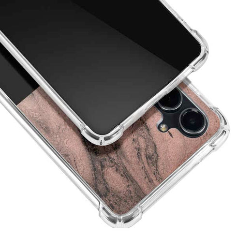 Rose Gold and Black Marble Galaxy S23 FE Clear Case