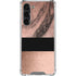 Rose Gold and Black Marble Galaxy S23 Plus Clear Case