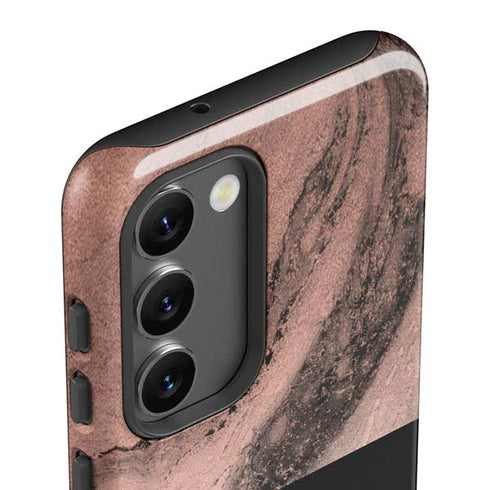 Rose Gold and Black Marble Galaxy S23 Plus Pro Case