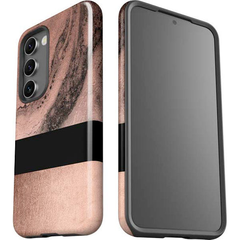 Rose Gold and Black Marble Galaxy S23 Pro Case