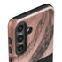 Rose Gold and Black Marble Galaxy S24 Impact Case