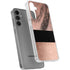 Rose Gold and Black Marble Galaxy S24 Plus Clear Case