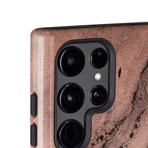 Rose Gold and Black Marble Galaxy S24 Ultra Impact Case