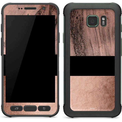 Rose Gold and Black Marble Galaxy S7 Active Skin