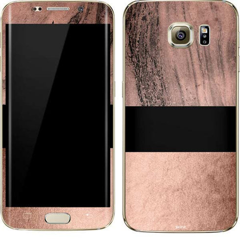 Rose Gold and Black Marble Galaxy S7 Edge Skin