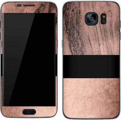 Rose Gold and Black Marble Galaxy S7 Skin