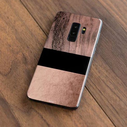 Rose Gold and Black Marble Galaxy S9 Plus Skin