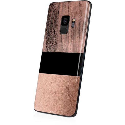 Rose Gold and Black Marble Galaxy S9 Skin
