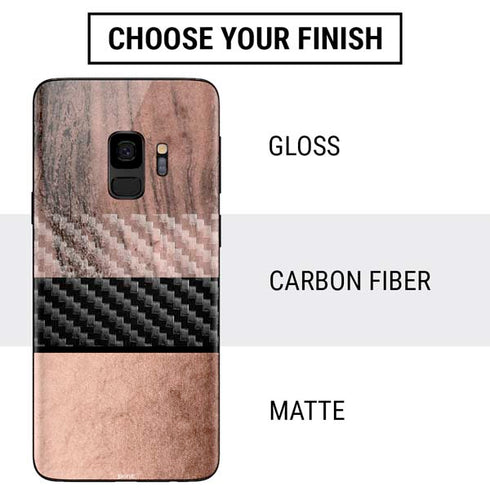 Rose Gold and Black Marble Galaxy S9 Skin