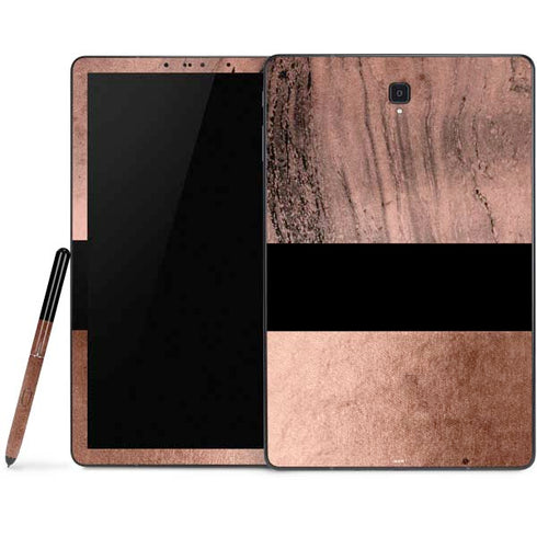 Rose Gold and Black Marble Samsung Galaxy Tab Skin