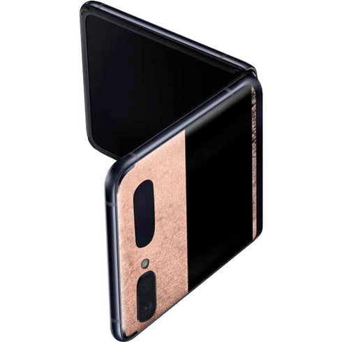 Rose Gold and Black Marble Galaxy Z Flip Skin