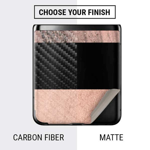 Rose Gold and Black Marble Galaxy Z Flip Skin