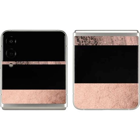 Rose Gold and Black Marble Galaxy Z Flip3 5G Skin