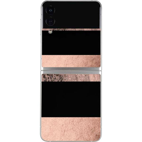 Rose Gold and Black Marble Galaxy Z Flip3 5G Skin