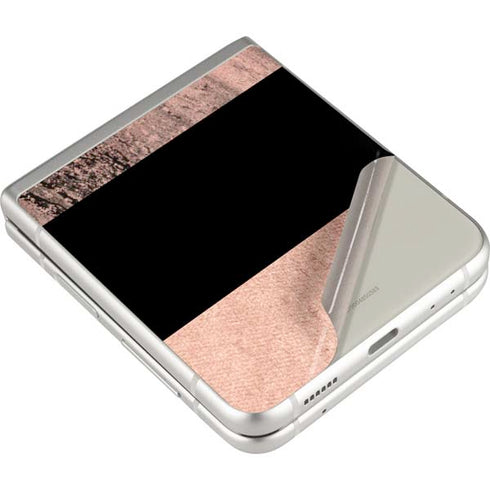 Rose Gold and Black Marble Galaxy Z Flip3 5G Skin