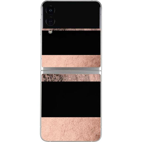 Rose Gold and Black Marble Galaxy Z Flip4 5G Skin