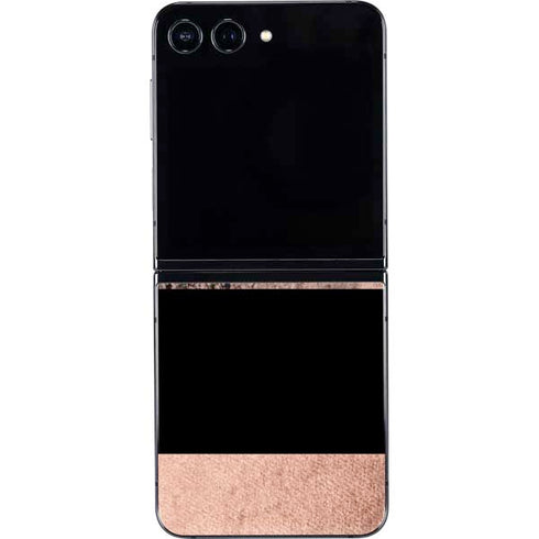 Rose Gold and Black Marble Galaxy Z Flip5 5G Skin