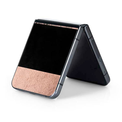 Rose Gold and Black Marble Galaxy Z Flip5 5G Skin