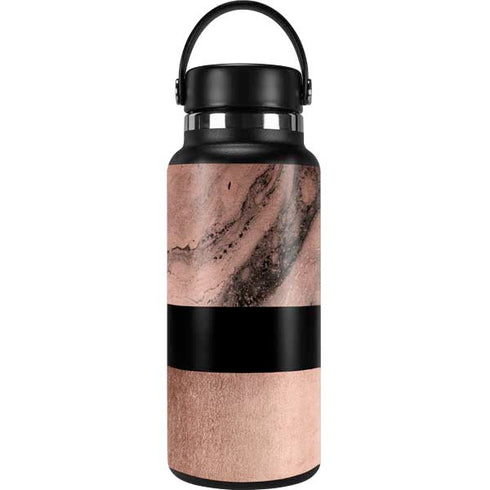 Rose Gold and Black Marble Hydro Flask 32oz Wide Mouth Skin