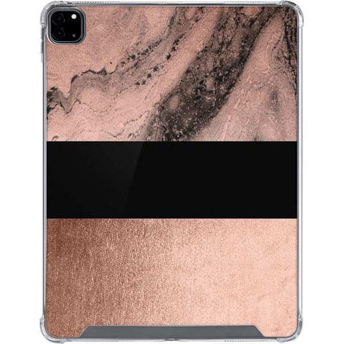 Rose Gold and Black Marble iPad Pro 12.9in (2020) Clear Case