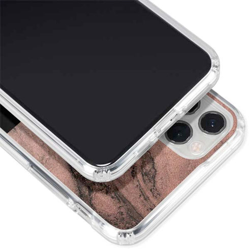 Rose Gold and Black Marble iPhone 11 Pro Clear Case