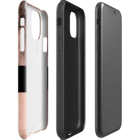 Rose Gold and Black Marble iPhone 11 Pro Max Impact Case