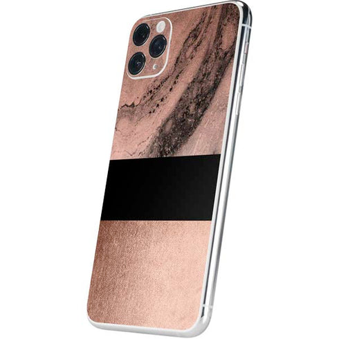 Rose Gold and Black Marble iPhone 11 Pro Max Skin