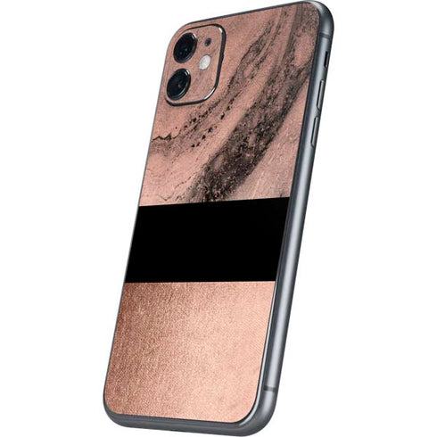 Rose Gold and Black Marble iPhone 11 Skin
