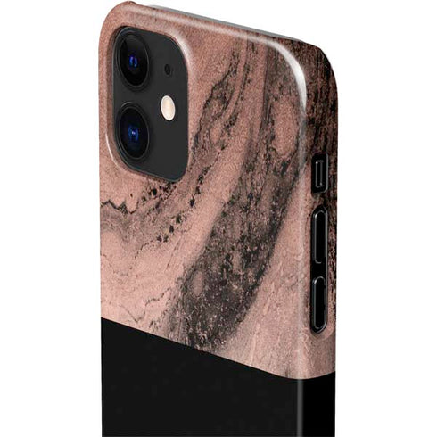 Rose Gold and Black Marble iPhone 12 Mini Lite Case