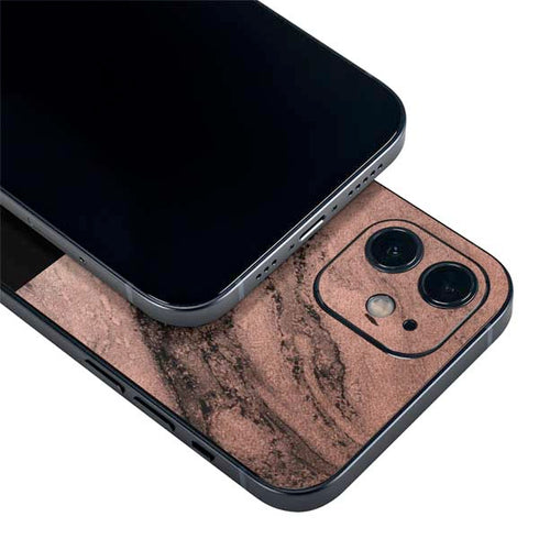 Rose Gold and Black Marble iPhone 12 Mini Skin