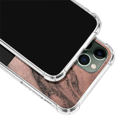 Rose Gold and Black Marble iPhone 12 Pro Clear Case