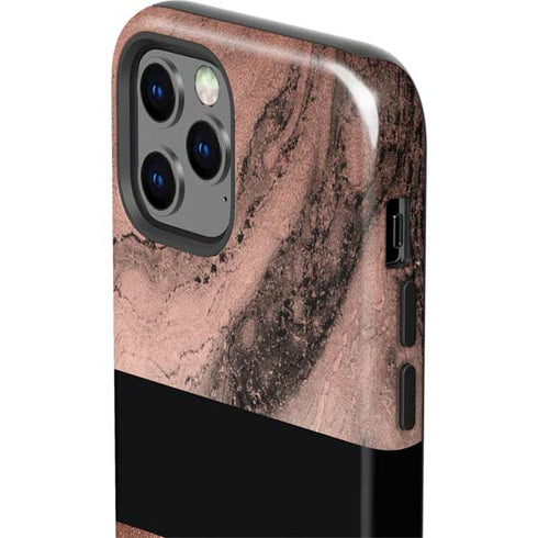 Rose Gold and Black Marble iPhone 12 Pro Max Impact Case