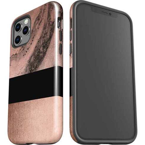 Rose Gold and Black Marble iPhone 12 Pro Max Impact Case