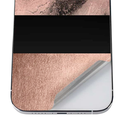 Rose Gold and Black Marble iPhone 12 Pro Skin