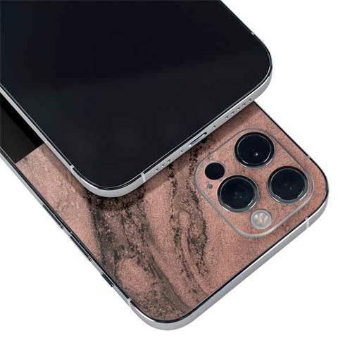 Rose Gold and Black Marble iPhone 12 Pro Skin