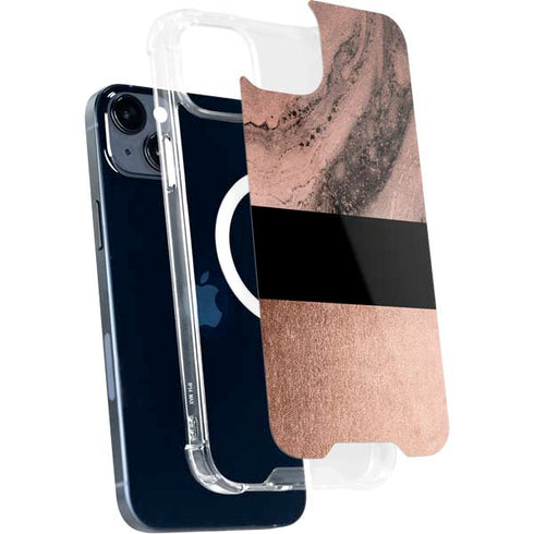 Rose Gold and Black Marble iPhone 13 MagSafe Case