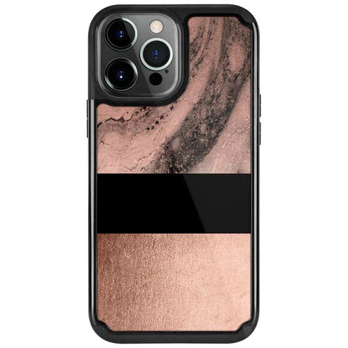 Rose Gold and Black Marble iPhone 13 Pro Cargo Case