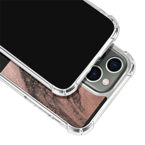 Rose Gold and Black Marble iPhone 13 Pro Clear Case
