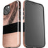Rose Gold and Black Marble iPhone 15 Plus Impact Case