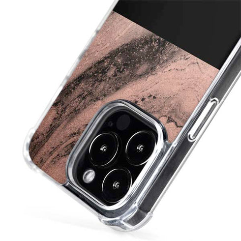 Rose Gold and Black Marble iPhone 15 Pro Max MagSafe Case