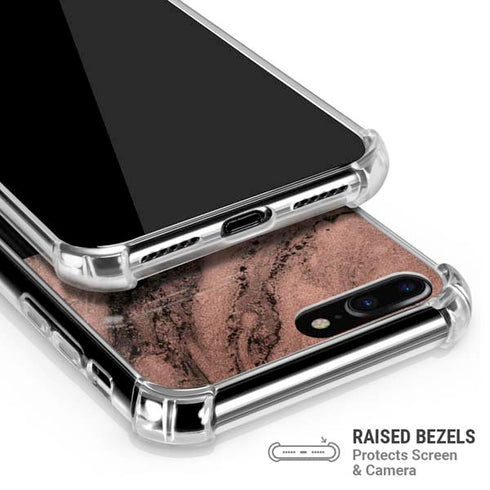 Rose Gold and Black Marble iPhone 7/8 Plus Clear Case