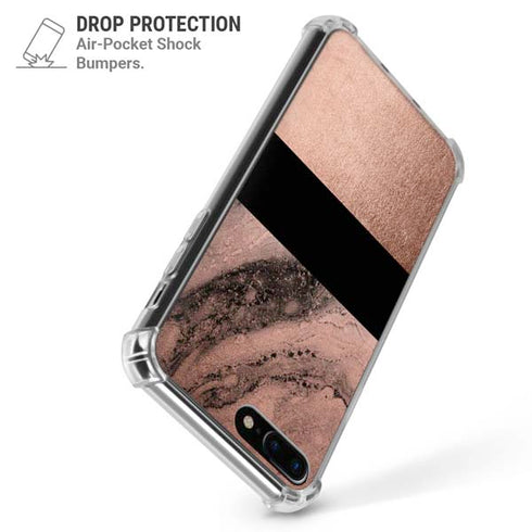 Rose Gold and Black Marble iPhone 7/8 Plus Clear Case