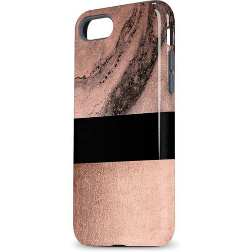 Rose Gold and Black Marble iPhone 7 Pro Case