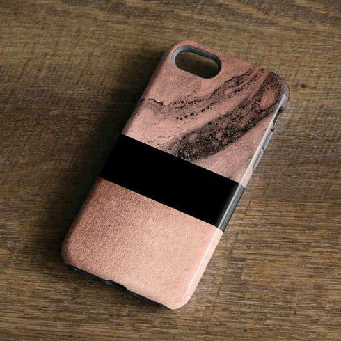 Rose Gold and Black Marble iPhone 7 Pro Case